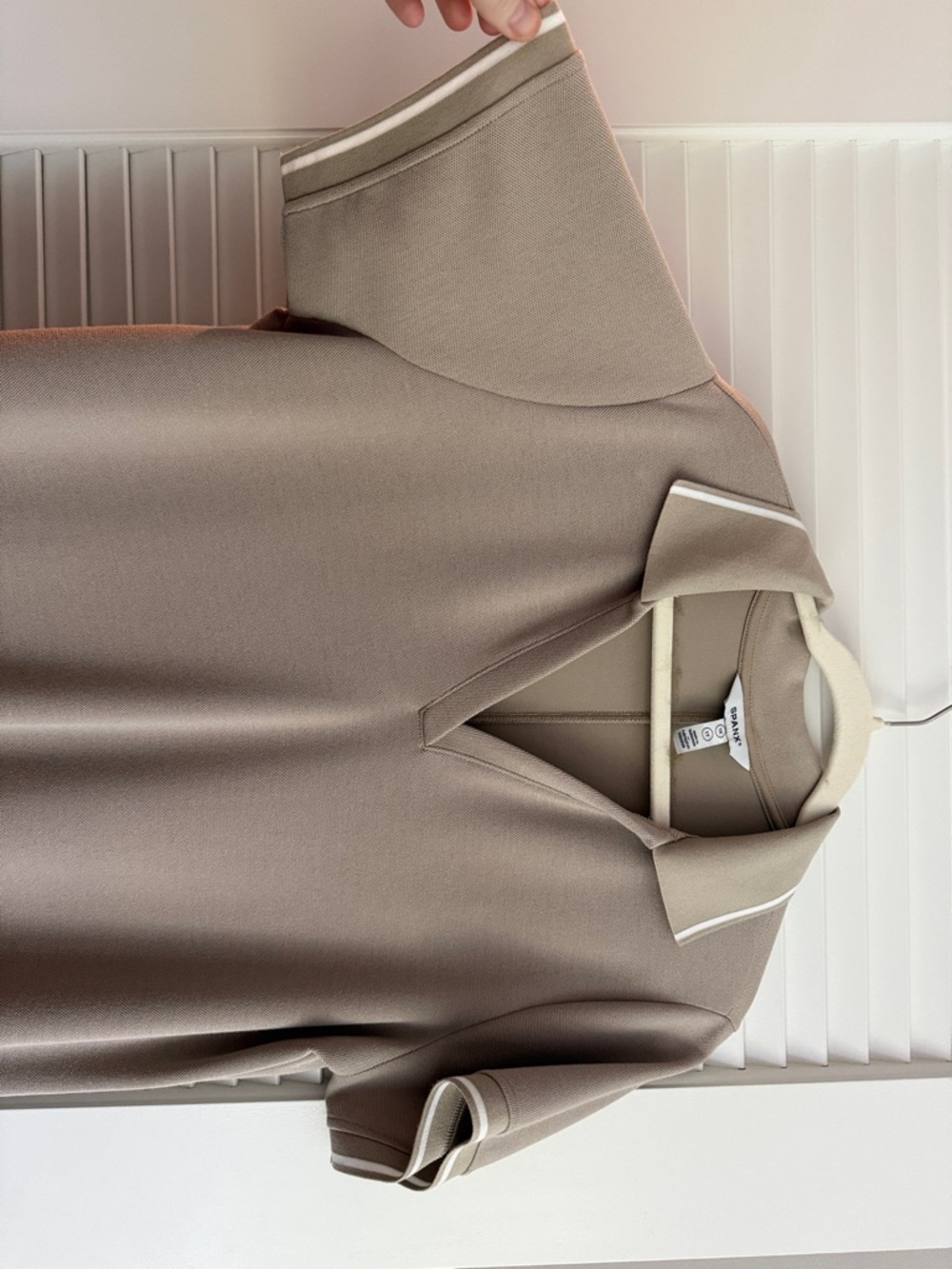 Spanx Taupe Polo-Style Maxi Dress with Contrast Trim - Picture 2 of 4